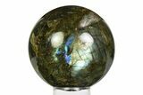 Flashy, Polished Labradorite Sphere - Great Color Play #355456-1